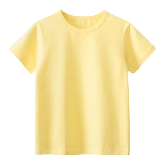 Little Boys T Shirt Kids Solid Short Sleeve Round Neck Tshirts Unisex Basic Breathable Summer Tees For Children