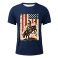 thumbnail image 1 of Little Boys T Shirts Short Sleeve American Flag Western Cowboy Print Graphic Tees Casual Children Stylish Top Boys Clothes for Summer Size 8-9T, 1 of 4
