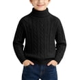 thumbnail image 1 of Little Boys Turtleneck Cable Chunky Knit Sweaters 12M-11Y Kids Soft Warm High Collar Pullover Sweater, 1 of 8