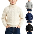 thumbnail image 1 of Little Boys Turtleneck Cable Chunky Knit Sweaters 12M-11Y Kids Soft Warm High Collar Pullover Sweater, 1 of 7