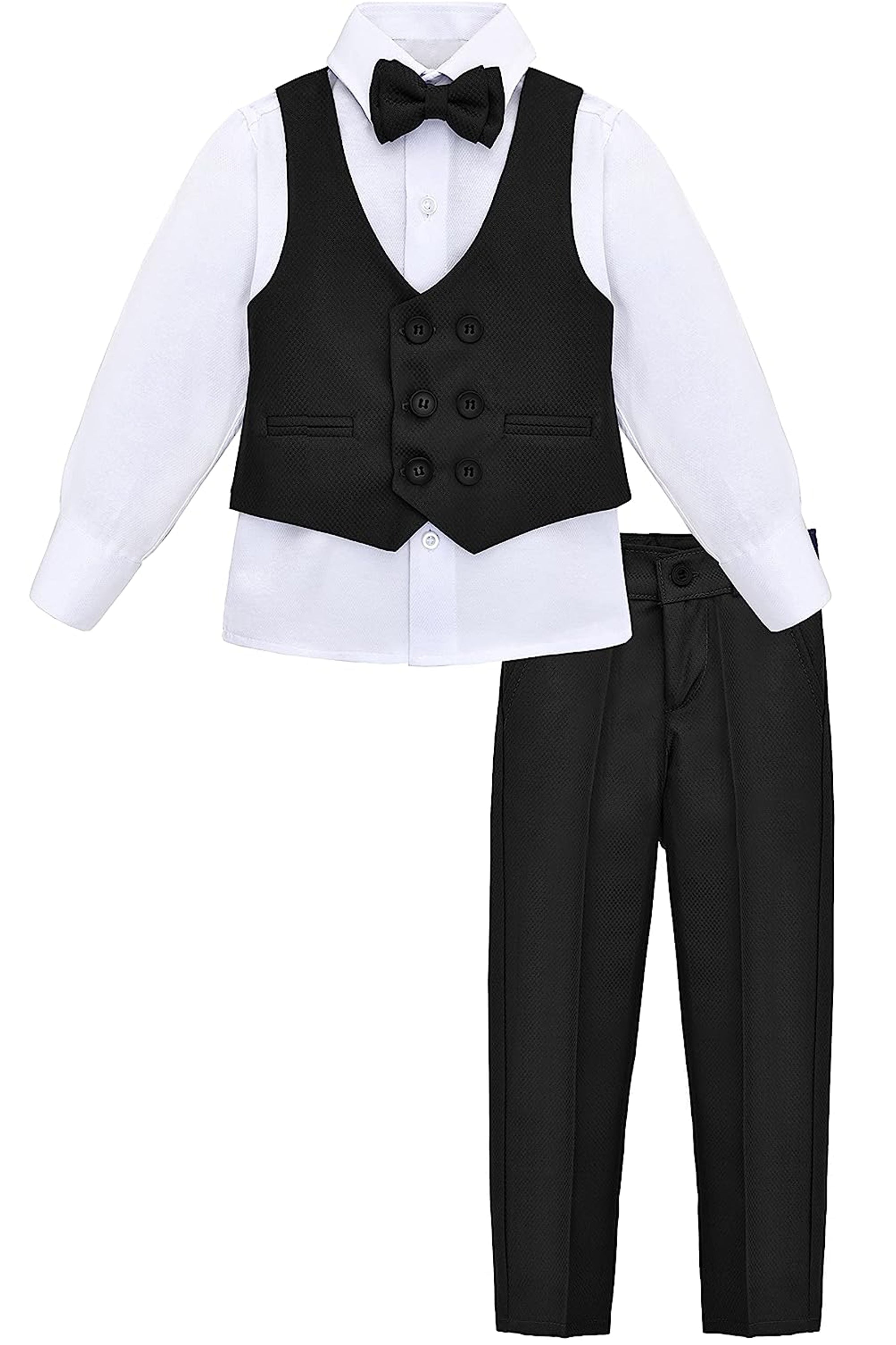 Little Boys Tuxedo Suit Set, Formal Suit Vest, White Dress Shirt, Dress ...