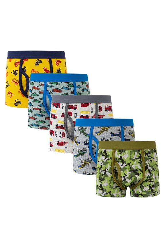 Little Boys Underwear Boys Multi-Pack Briefs Cartoon Boxer Shorts Cotton Kids Underwear Combo Toddler Daily Bottoms Grey 6T-7T
