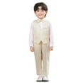 thumbnail image 1 of Little Boys Vest Suits 3 Piece Outfit Tuxedo Set formal Suit With Vest Pants Bowtie Set Slim Kids Clothes Size 7-8T, 1 of 5