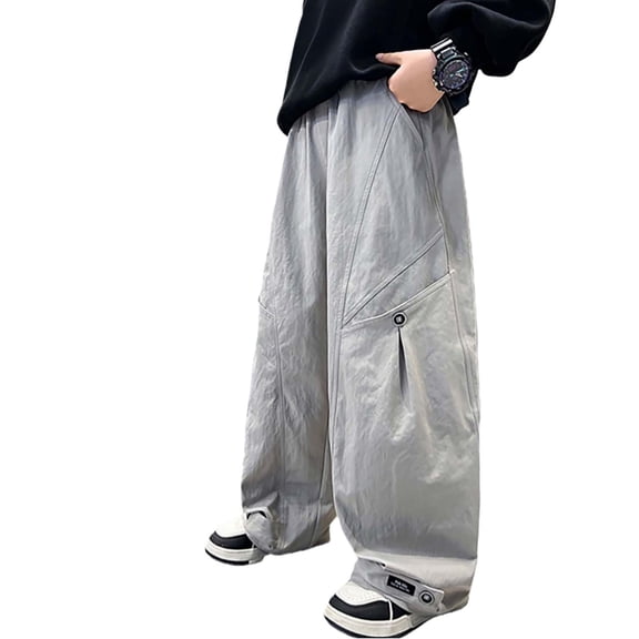 Little Boys Wide Leg Casual Trousers Fashion Loose Fit Long Pants Kids Teenagers Clothes