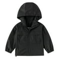 thumbnail image 1 of Little Boys Windbreaker Jacket Kids Lightweight Hooded Zipper Coat Outdoor Casual School Jacket Boys Clothing Black Size 6-7T, 1 of 9