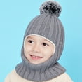 thumbnail image 1 of Little Boys Winter Knitted Hat Earflap Hood Scarves Warm Lined Hat Thick Scarf for Baby, 1 of 7