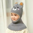 thumbnail image 1 of Little Boys Winter Knitted Hat Earflap Hood Scarves Warm and Windproof Hat Scarf Sets for Baby Boys, 1 of 2