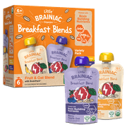 Little Brainiac Organic Fruit & Oat Variety Pack with BrainPack, 3.5oz, 6ct