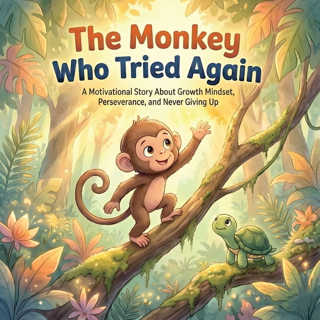 Little Brave Hearts The Monkey Who Tried Again: A Motivational Story About Growth Mindset, Perseverance, and Never Giving Up, (Paperback)