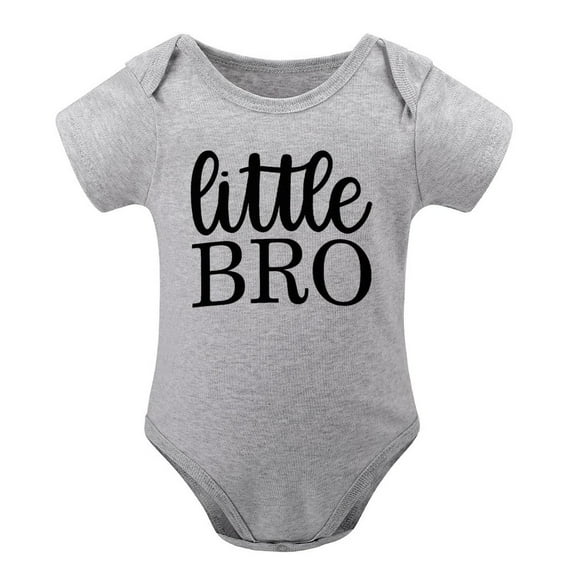 Little Bro - Baby Clothes - Funny Newborn Bodysuit Outfits for Boys Gray-style-1 3months