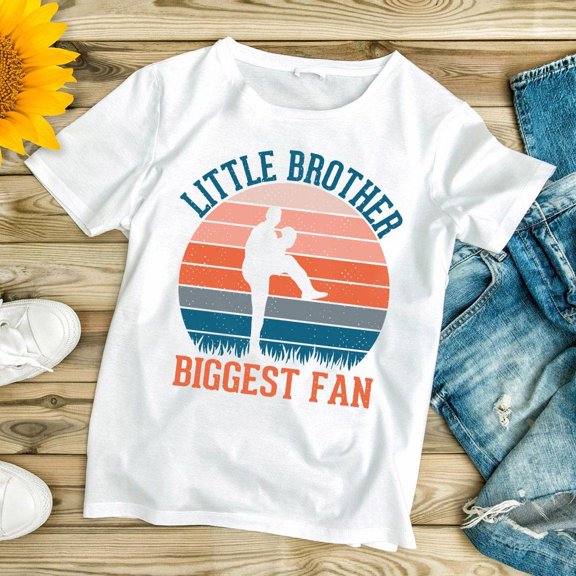 Little Brother Baseball Player Fan Tshirt, Baseball Supporter Game Tshirt, Baseball Team Tshirt, Gift Idea For Baseball Lover Brother All Size S-5Xl