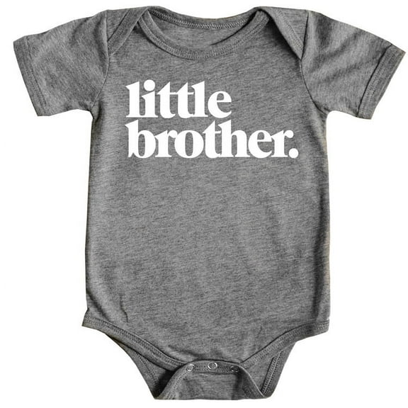 Little Brother Bodysuit for Baby Boys Sibling Outfits Granite Heather Bodysuit 6 Months
