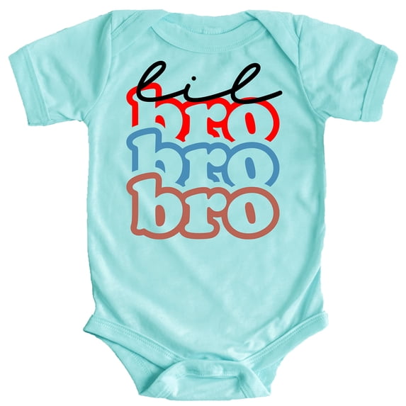 Little Brother Colorful Stacked Matching Sibling Outfit for toddlers and baby boys Chill Bodysuit Newborn