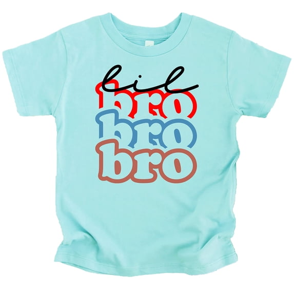 Little Brother Colorful Stacked Matching Sibling Outfit for toddlers and baby boys Chill Shirt 18 Months