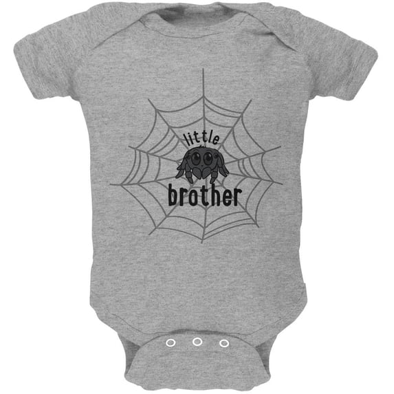 Little Brother Cute Spider Soft Baby One Piece Heather 0-3 M