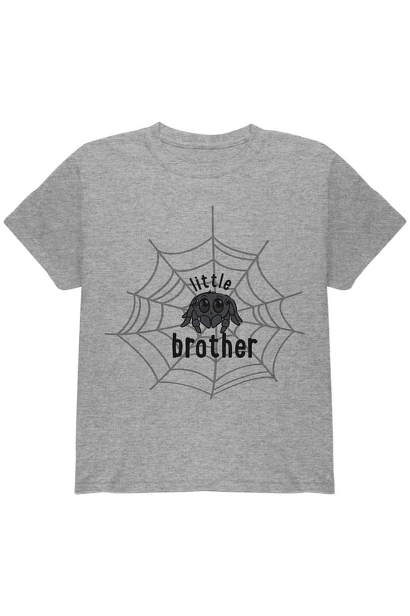 Little Brother Cute Spider Youth T Shirt Heather YXL
