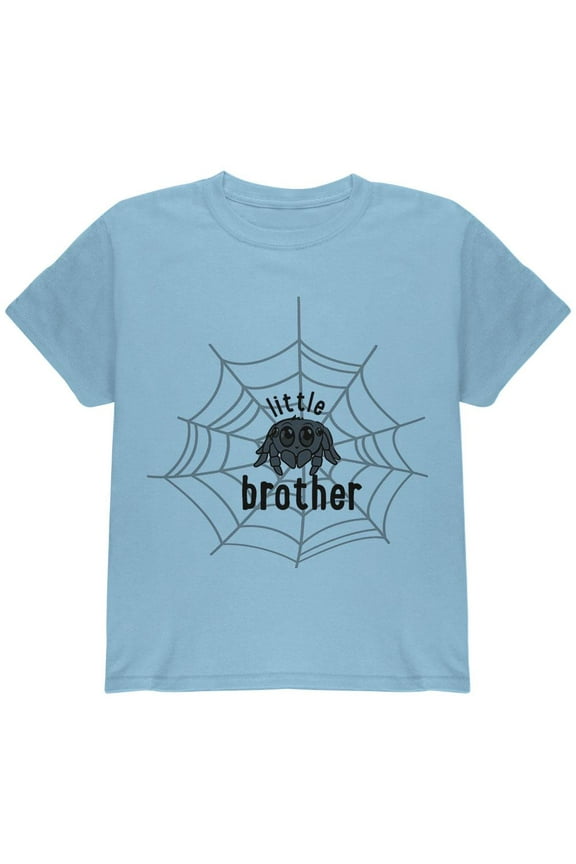 Little Brother Cute Spider Youth T Shirt Light Blue YMD