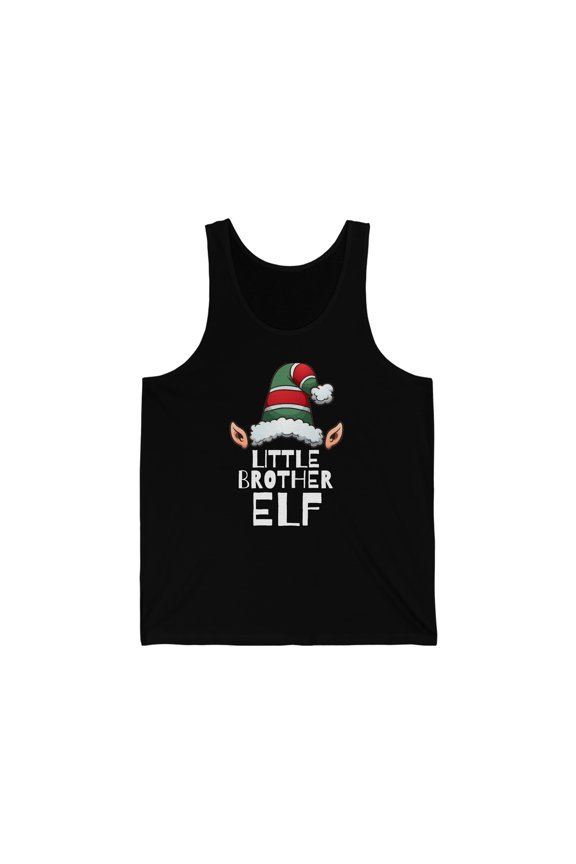 Little Brother Elf Unisex Tank Top, XS-2XL Christmas Holidays Lil Bro Elves