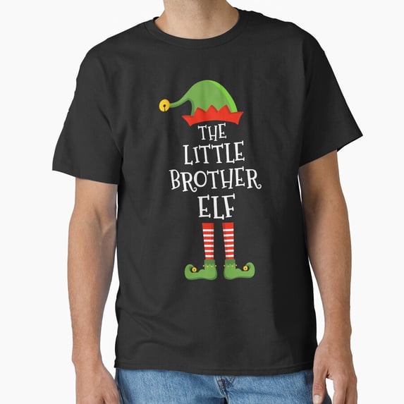 Little Brother Holiday Helper Funny Matching Family Pajama Style Unisex T-Shirt, up to size 5XL