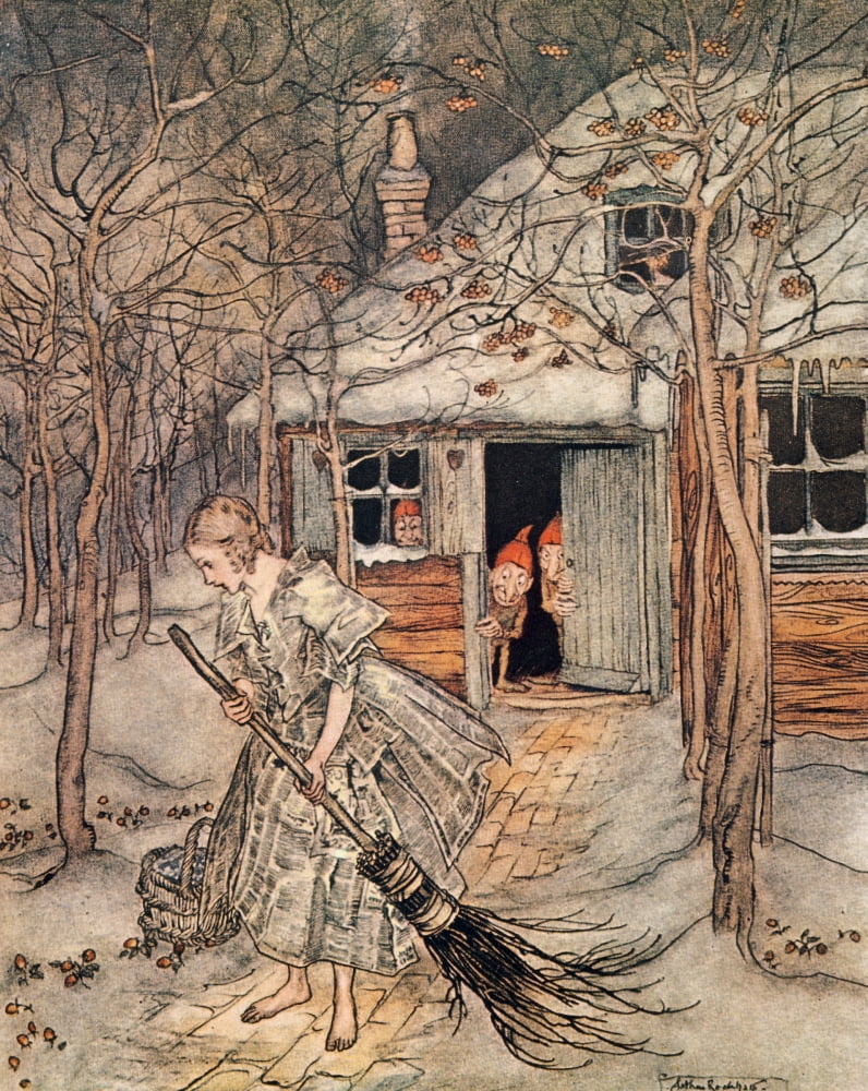 Little Brother & Little Sister 1917 3 Little Men in the Wood Canvas Art - A Rackham (24 x 36)