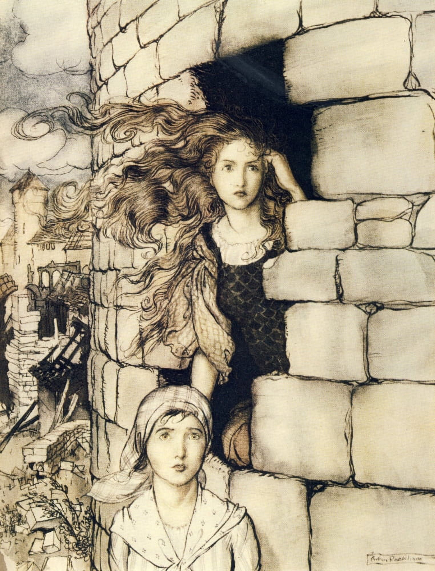Little Brother & Little Sister 1917 Maid Maleen Canvas Art - A Rackham (24 x 36)