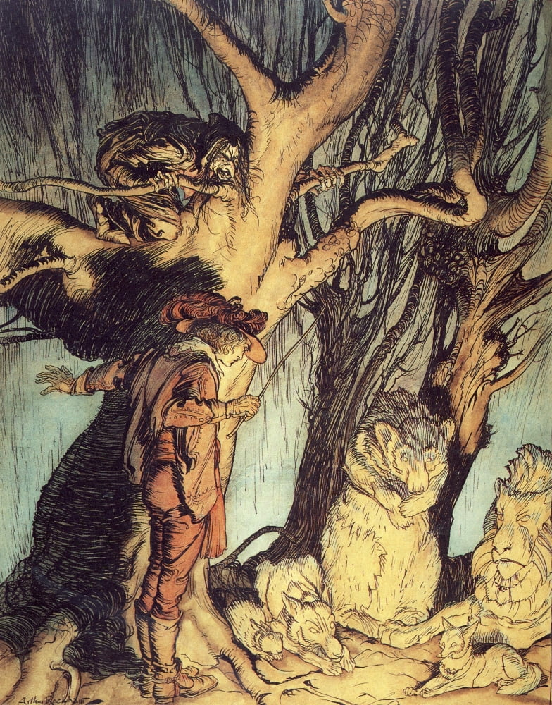 Little Brother & Little Sister 1917 The Two Brothers Canvas Art - A Rackham (24 x 36)