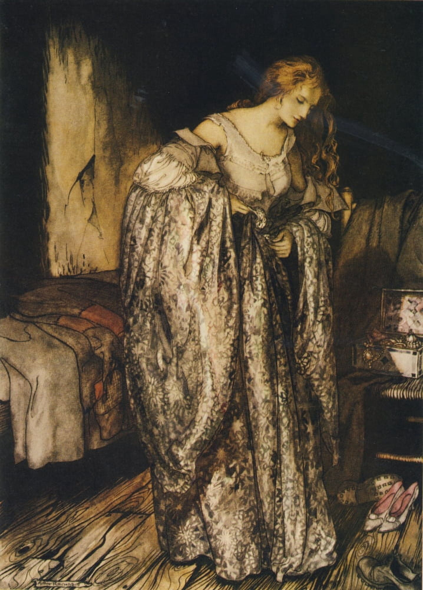 Little Brother & Little Sister 1917 True sweetheart Canvas Art - A Rackham (24 x 36)