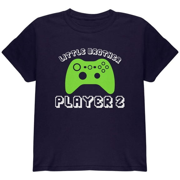 Little Brother Player 2 New Gamer Youth T Shirt Navy YSM