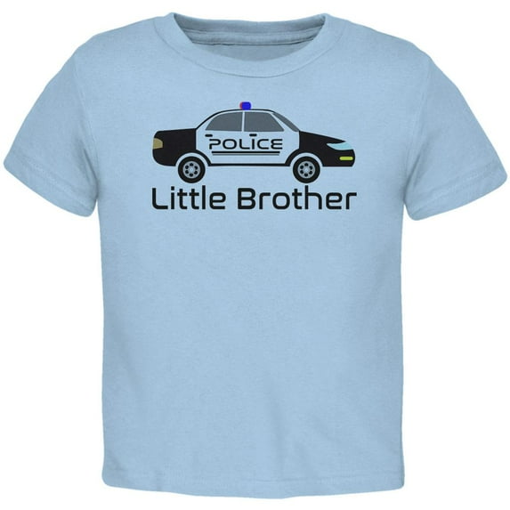 Little Brother Police Car Toddler T Shirt Light Blue 4T