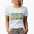 thumbnail image 1 of Little Brother, Younger Brother or Sibling Themed, Groovy Retro Wavy Text Merch Gift, White T-Shirt, 2XL, 1 of 5