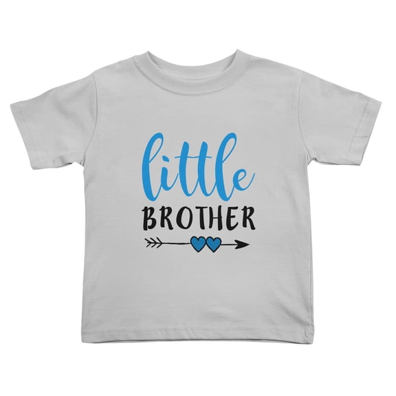 Little Brother with Love Arrow Funny Toddler T-Shirts for Boys Girls (Gray, Youth S)