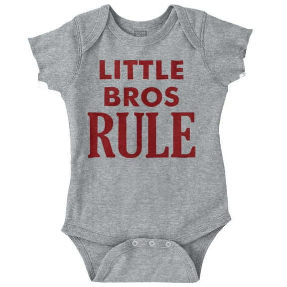 Little Brothers Rule Cute Younger Bro Bodysuit Jumper Boys Infant Baby Brisco Brands 18M