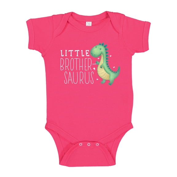 Little Brothersaurus Dinosaur Baby Bodysuit One Piece 18 mo Cyber Pink