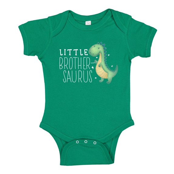 Little Brothersaurus Dinosaur Baby Bodysuit One Piece 18 mo Kelly Green