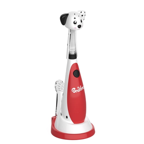 Little Brusheez Toddlers’ Sonic Toothbrush - Safe & Gentle Toothbrush for Ages 1-3 with Built-In, Light-Up 2-Minute Timer, Extra Brush Head, & Storage Base for First-Time Brushers (Spotty the Puppy)
