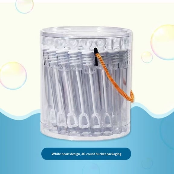Little Bubble Stick Outdoor Wedding Miniature Bottle of White Heart-Shaped Bubble Water for Kids’ Bubble Blowing Toys, Boxed.
