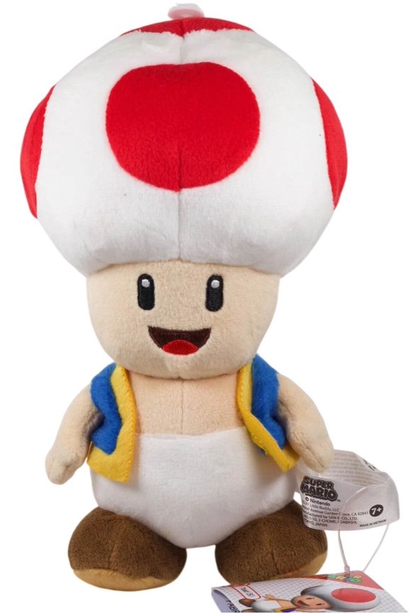 Super Mario All Star Collection 1417 Toad Stuffed Plush, Multicolored,7.5"