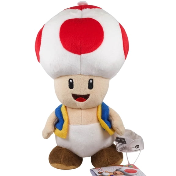 Little Buddy Super Mario All Star Collection 1417 Toad Stuffed Plush, Multicolored,7.5"
