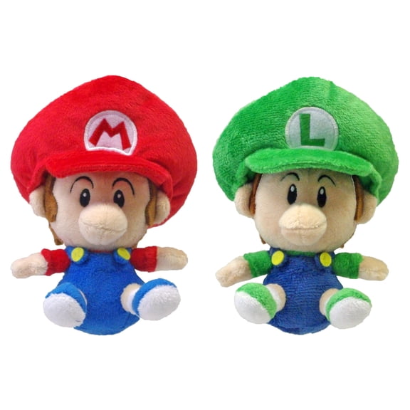 Little Buddy Official Super Mario Plush Set – Baby Mario & Baby Luigi 6” Stuffed Toys (2-Pack)
