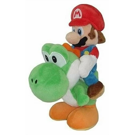 Little Buddy Super Mario Bros. Mario Riding Yoshi 8" Plush