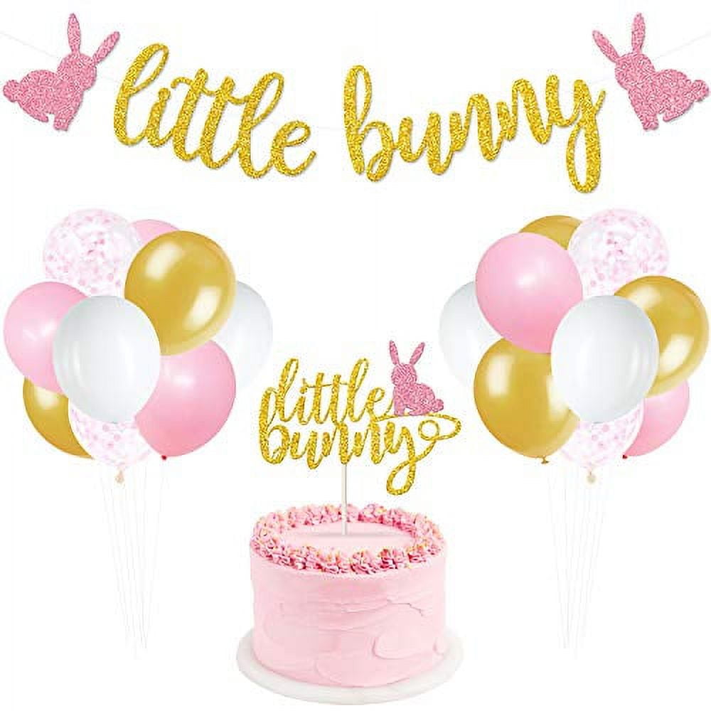 1 PCS Alice in Wonderland Birthday Cake Topper Glitter Magical Poker Bunny  Bowl Clock Fairy Happy Birthday Cake Pick for Baby Shower Kids Girls