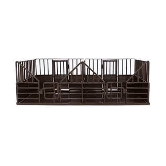 Little Buster Toys, 1/16 Horse Stables Playset Metal 4 Piece - Brown