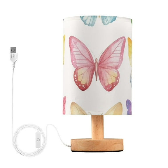 Little Butterflies Colorful Table Lamp with USB Port LED Warm Light Lamp Night Light Home Decor