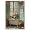 thumbnail image 1 of Little Calf Bathroom Canvas Farmhouse Floral Art by Art Remedy, Silver Frame, 30" x 45", 1 of 7