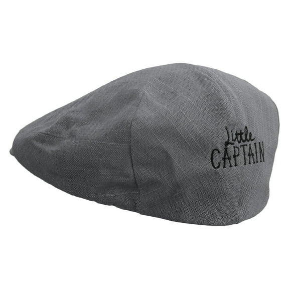 Little Captain Embroidered Men's Linen Ivy Cap - Slate XL-2XL