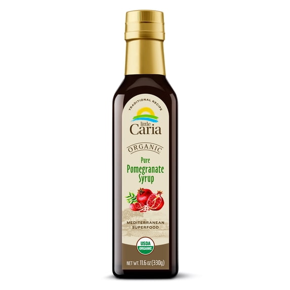Little Caria Organic Pomegranate Molasses - USDA Organic, Mediterranean Superfood, 11.6 oz