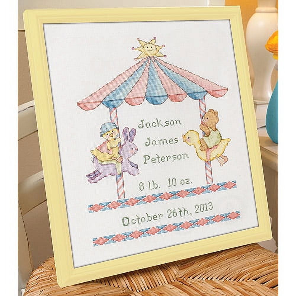 Little Carousel Birth Record Counted Cro