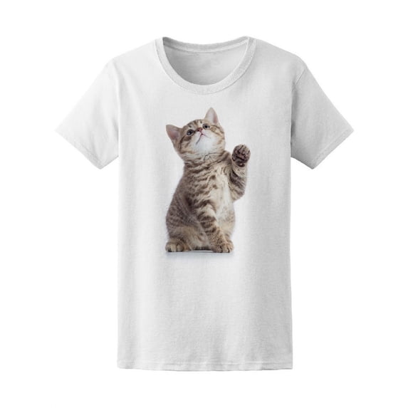 Little Cat With Raised Paw T-Shirt Women -Image by Shutterstock, Female Large