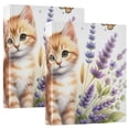 thumbnail image 1 of Little Cat and Flowers 3 Ring Binders 1.5 inch Hardcover File Folders with Interior Pockets A4 Size Organizer for School Office Hospital, 1 of 8