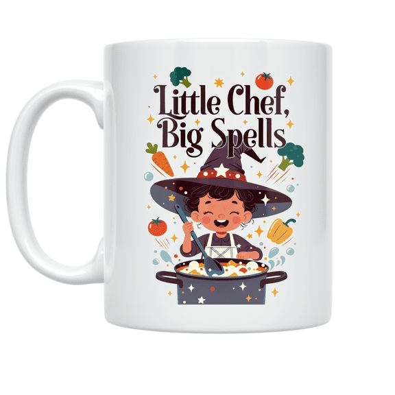 Little Chef Big Spells - Kids Kitchen Magic - 11 oz Ceramic Coffee Mug
